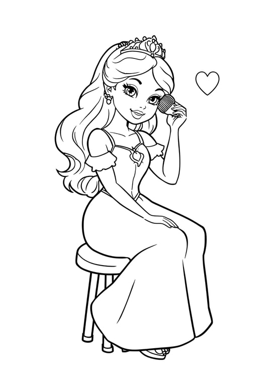 Hercegnő színező Frontális