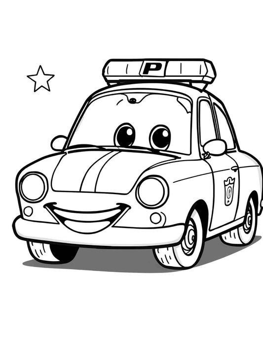 Járművek színező gyerekeknek Frontális