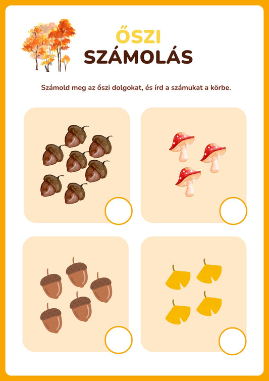 Őszi activity feladatlap 1.osztályosoknak Frontális