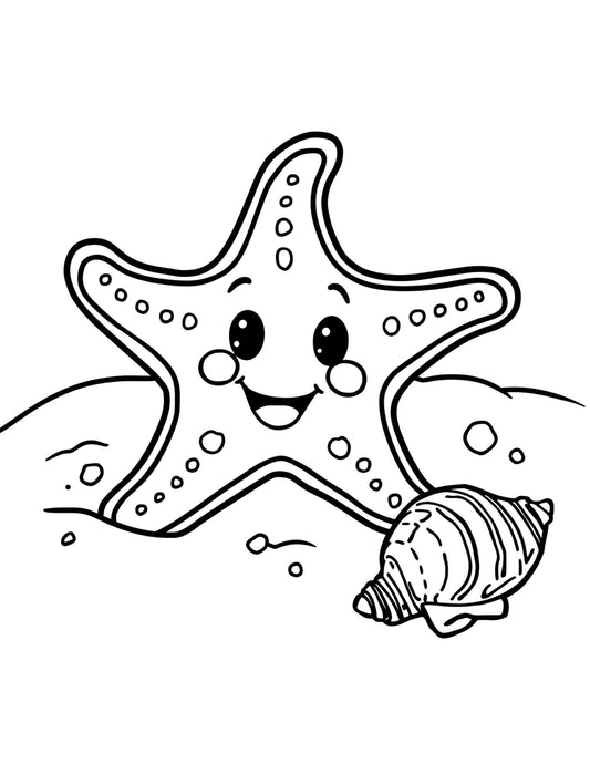 Vízi állatok színező gyerekeknek Frontális