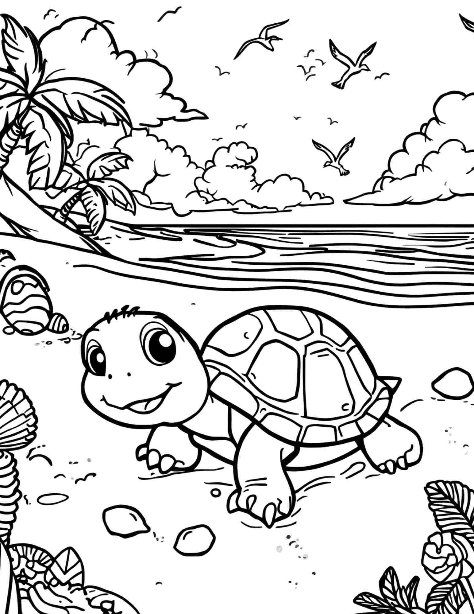 Állatos részletes háttérrel színező gyerekeknek Frontális