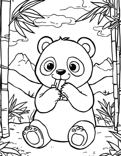 Állatos részletes háttérrel színező gyerekeknek Frontális