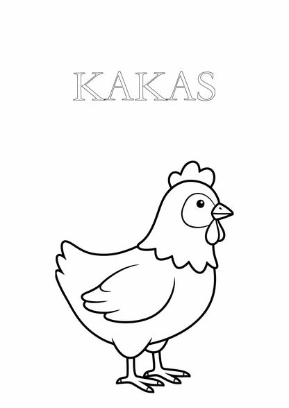 Állatos színező gyerekeknek Frontális