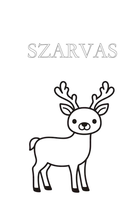 Állatos színező gyerekeknek Frontális