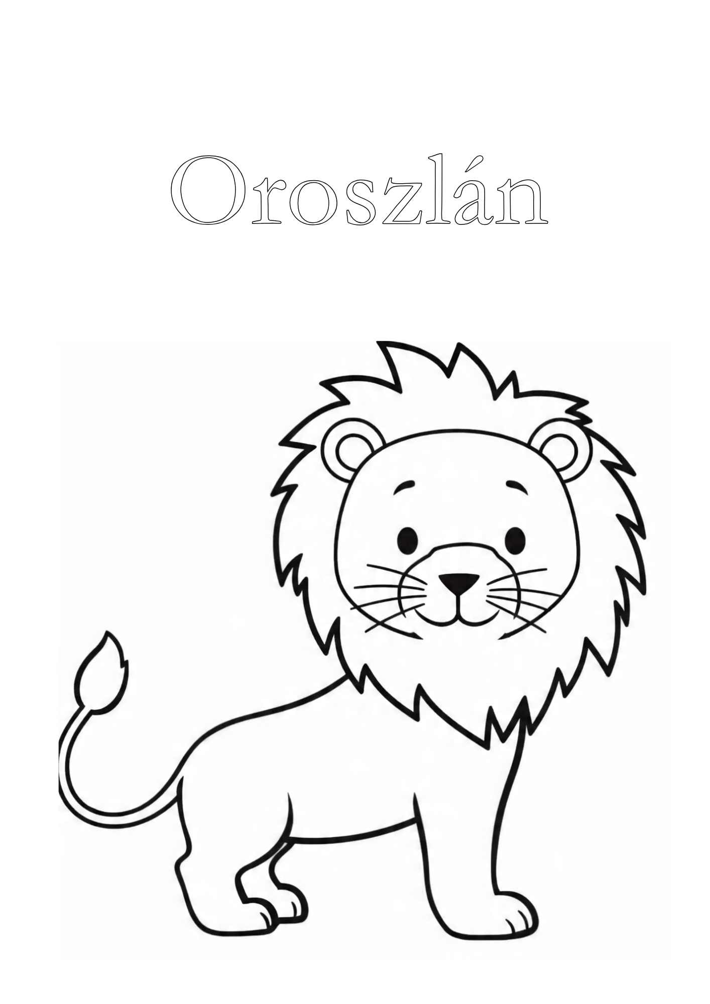 Állatos színező gyerekeknek Frontális