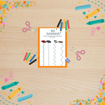 Autós olló kézügyesség óvódásoknak Frontális