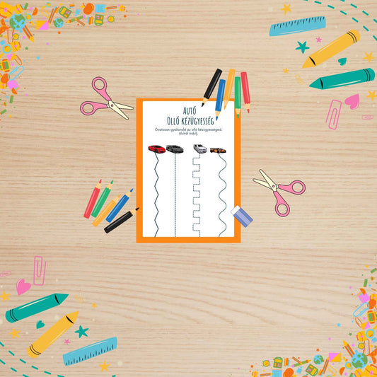 Autós olló kézügyesség óvódásoknak Frontális