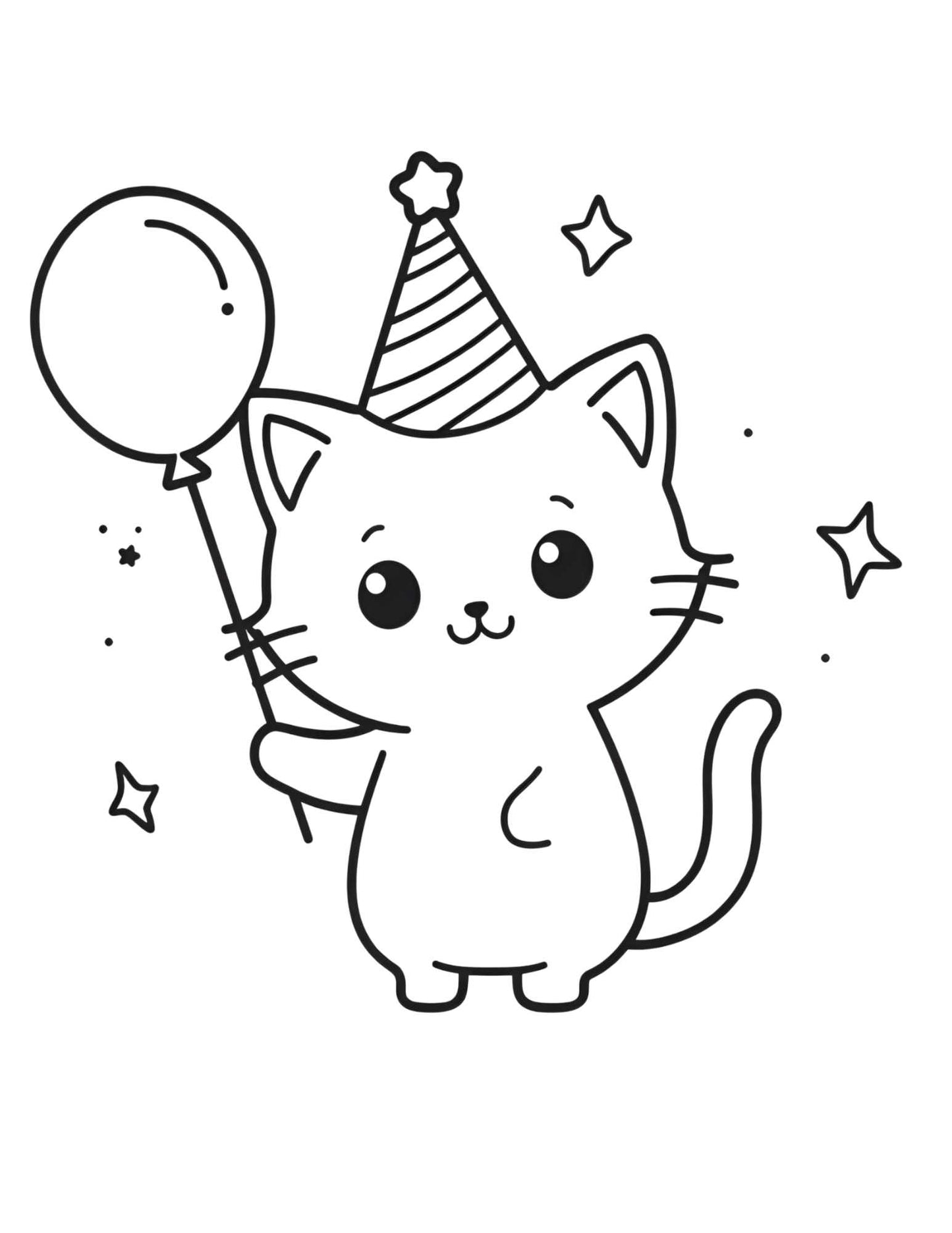 Cuki édességek és cicák színező gyerekeknek Frontális