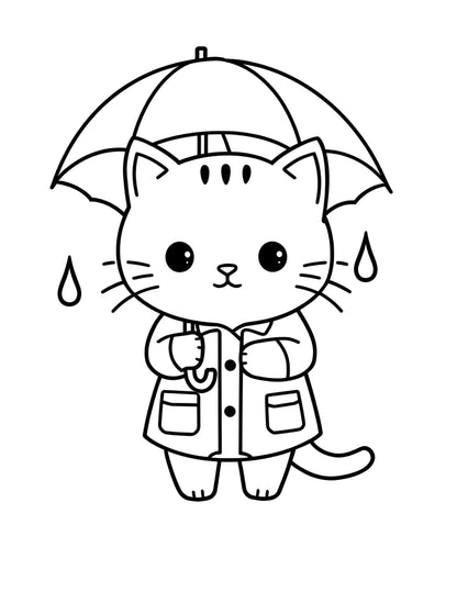 Cuki édességek és cicák színező gyerekeknek Frontális