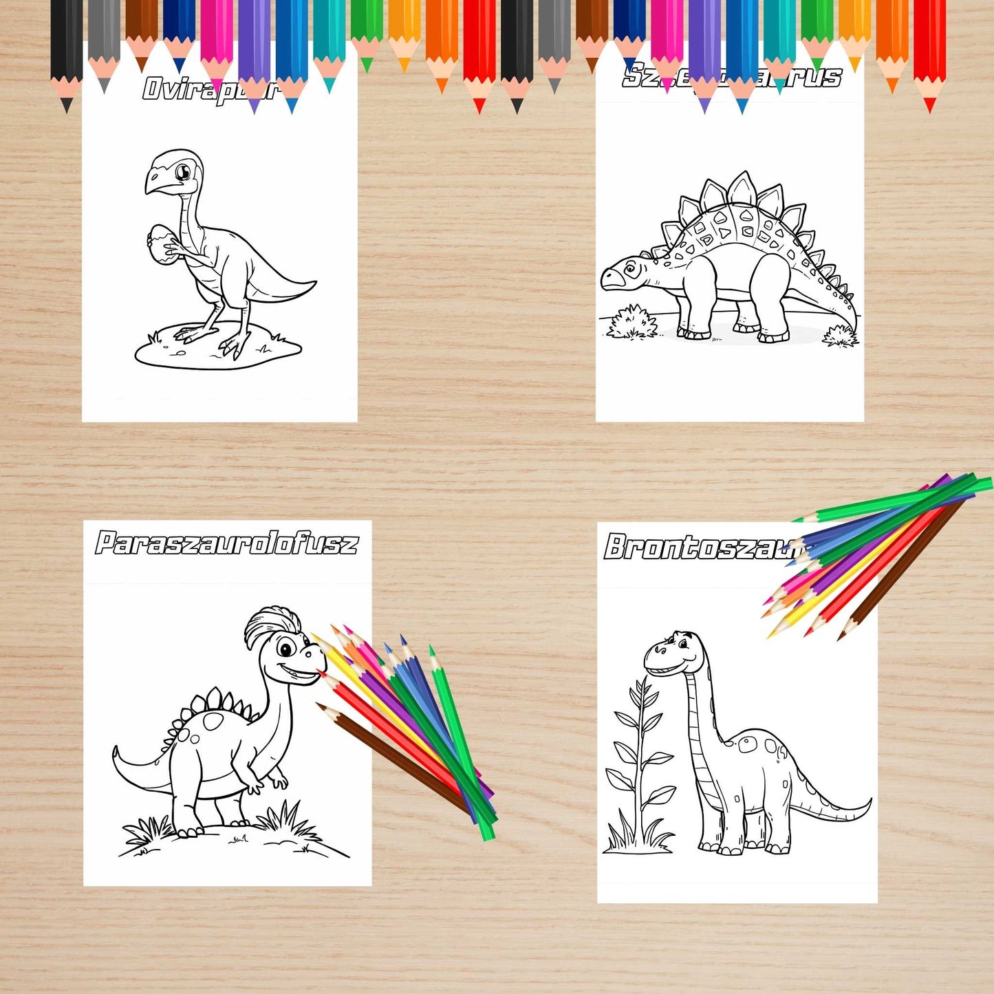 Dinós színező gyerekeknek Frontális