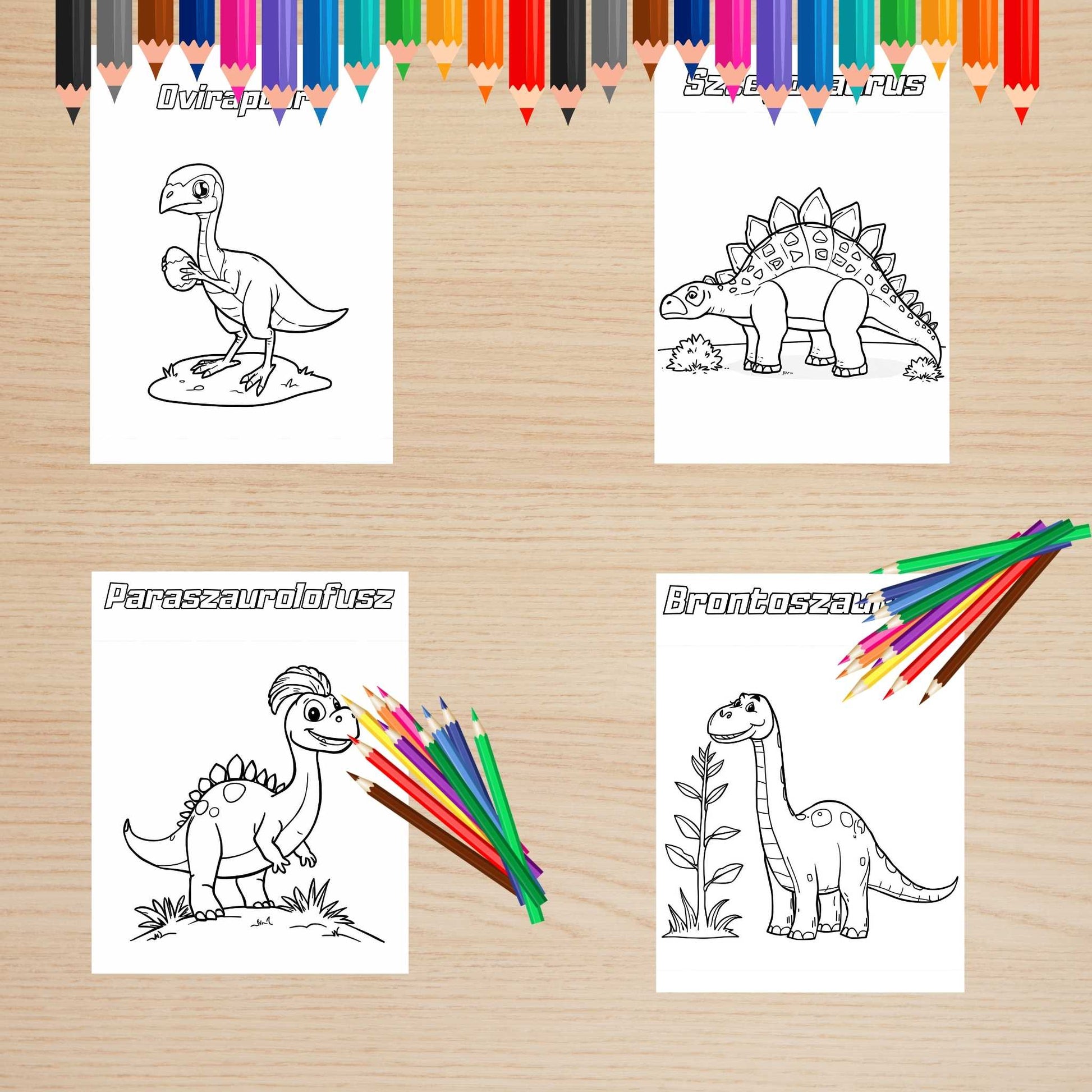 Dinós színező gyerekeknek Frontális
