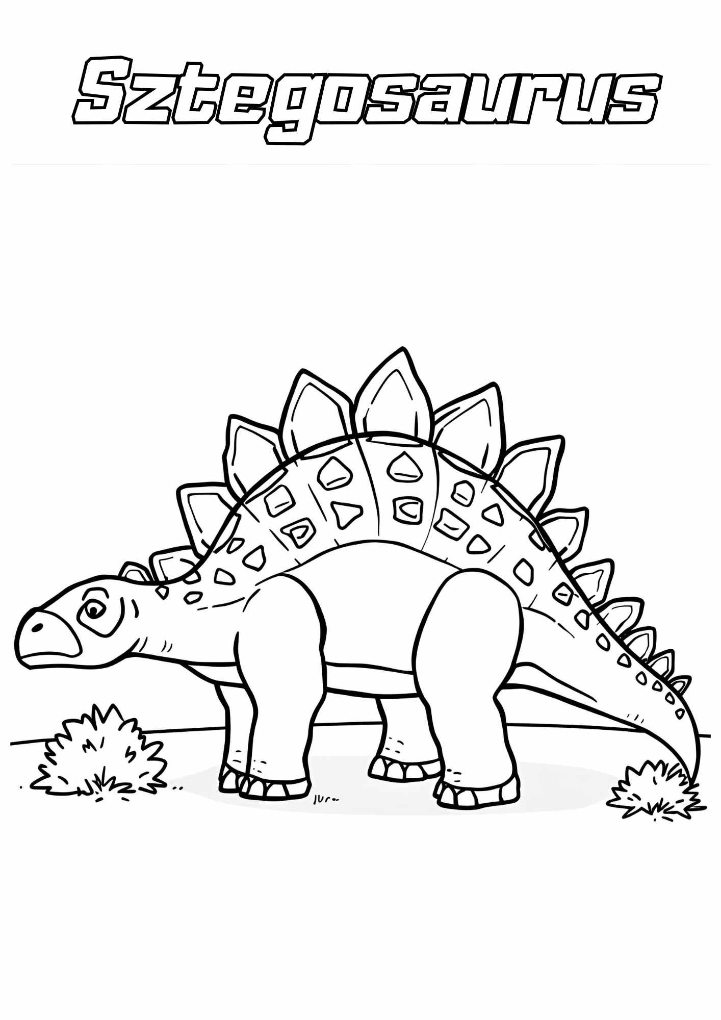 Dinós színező gyerekeknek Frontális