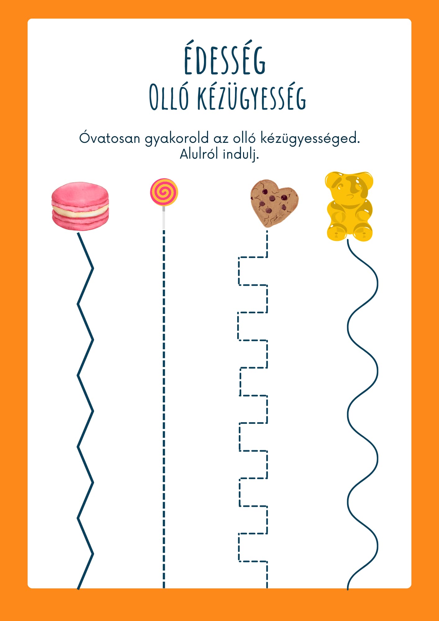 Édesség olló kézügyesség óvódásoknak Frontális