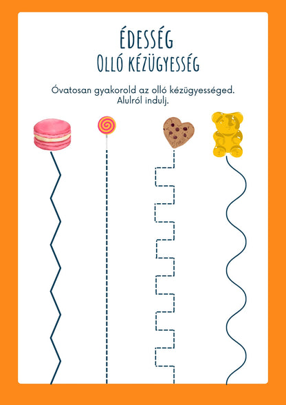 Édesség olló kézügyesség óvódásoknak Frontális