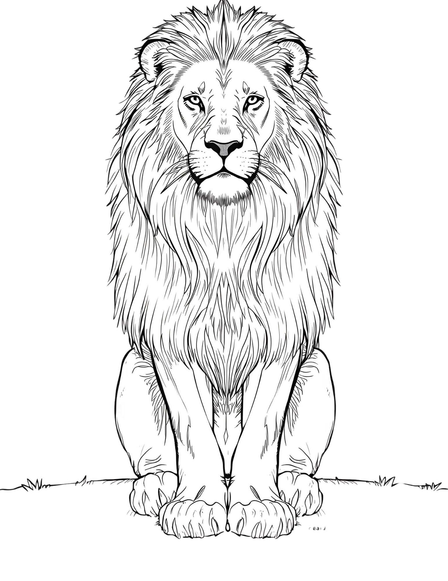 Felnőtteknek részletes állatos színező Frontális