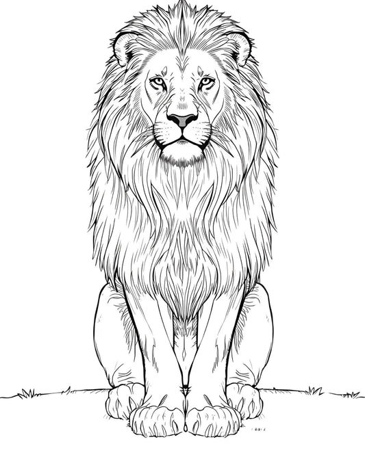 Felnőtteknek részletes állatos színező Frontális