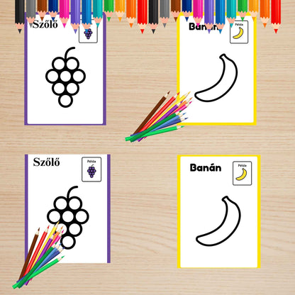 Gyümölcsös színező gyerekeknek Frontális