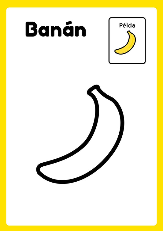 Gyümölcsös színező gyerekeknek Frontális