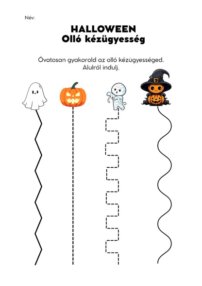 Halloween olló kézügyesség óvódásoknak Frontális