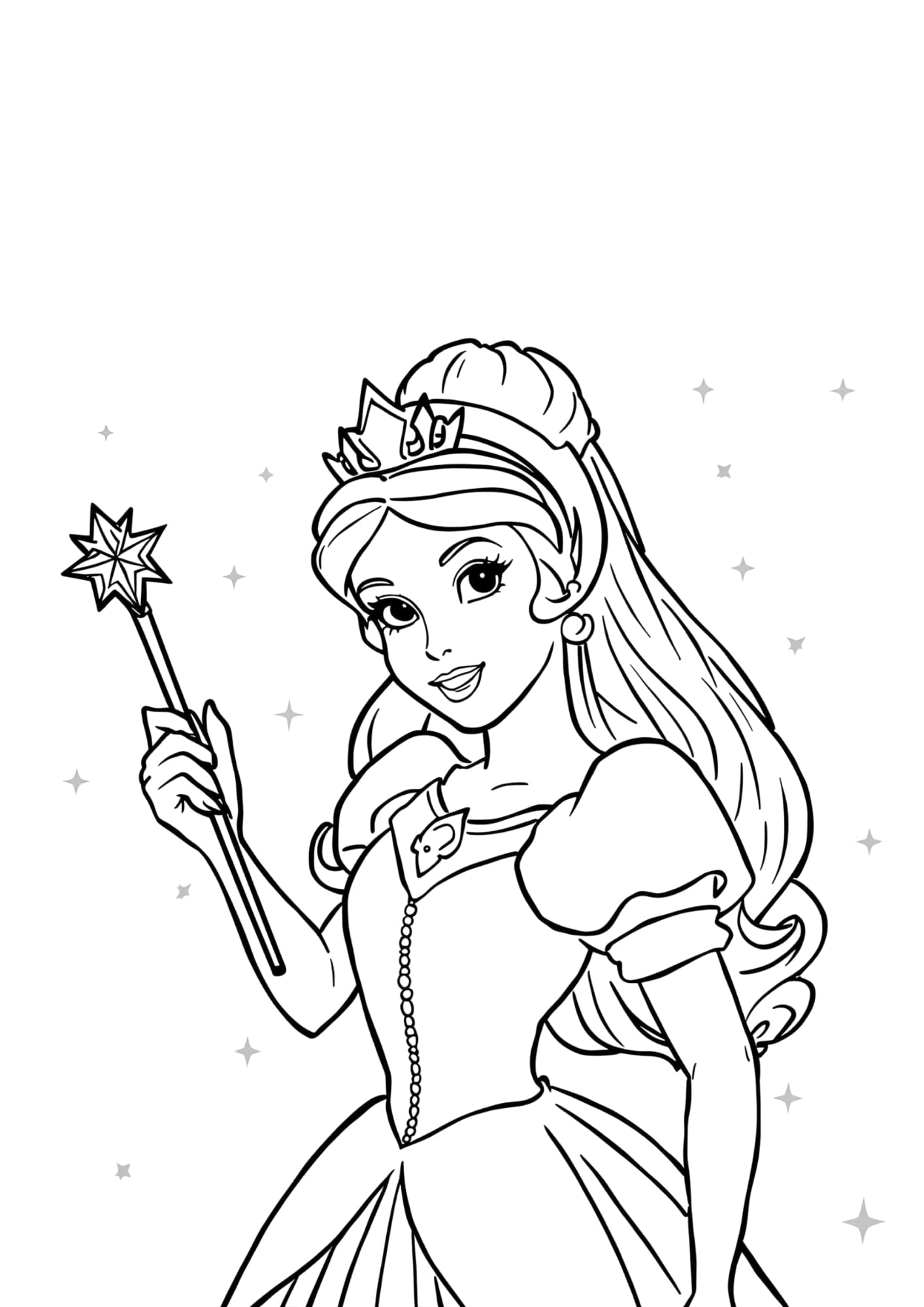 Hercegnő színező Frontális