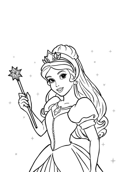 Hercegnő színező Frontális