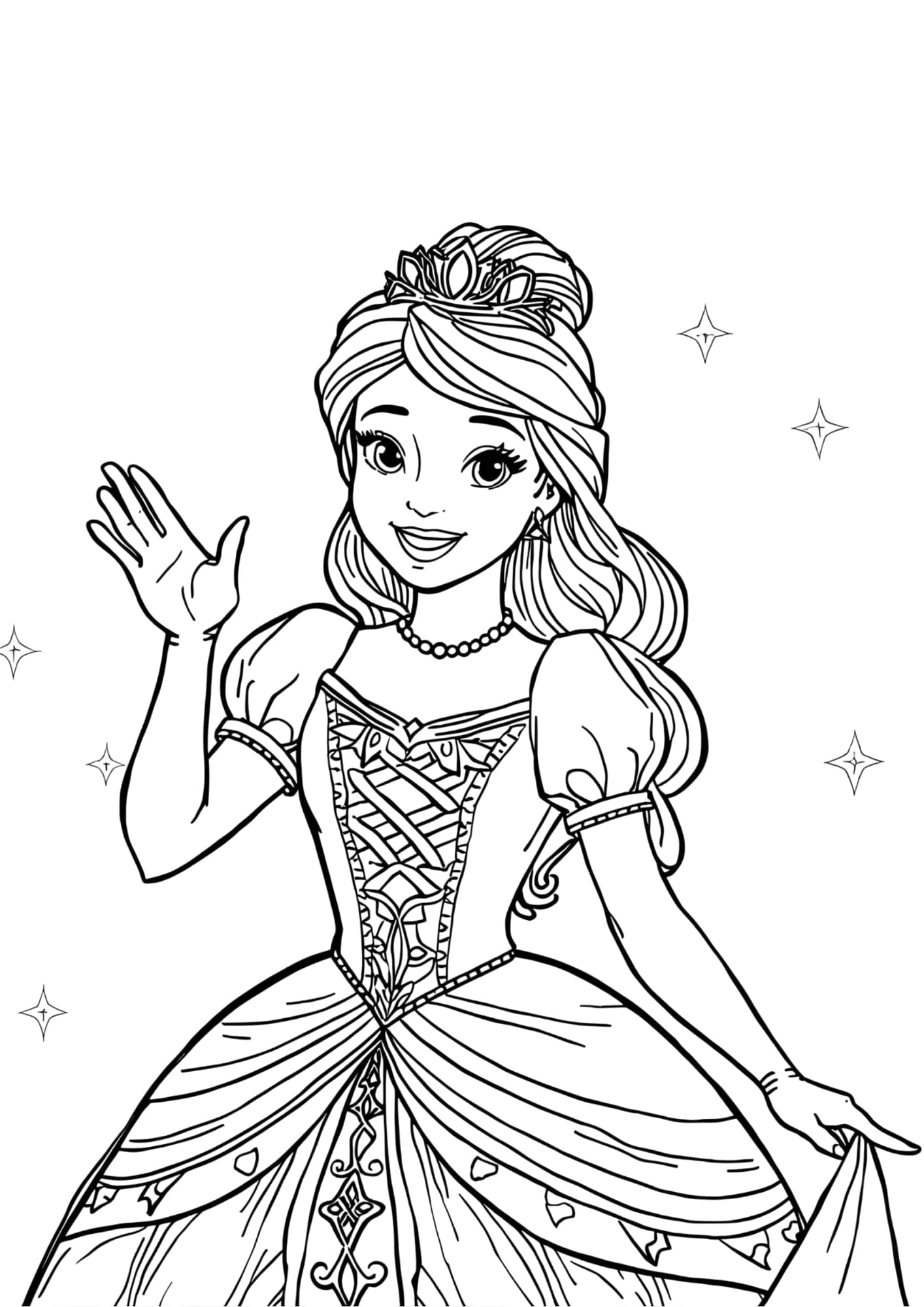 Hercegnő színező Frontális