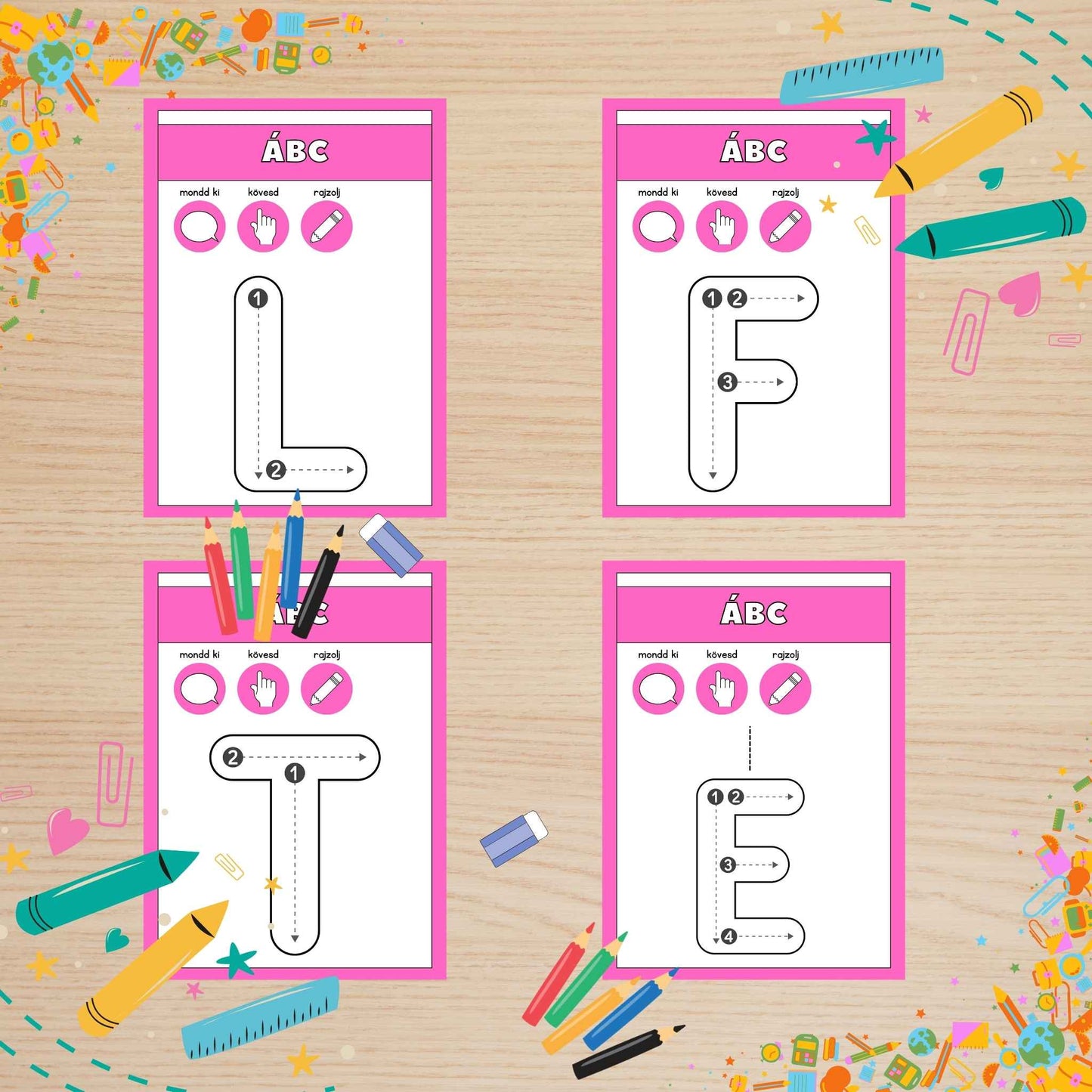 Játékos ÁBC tanulás feladatlap 1. osztályosoknak Frontális