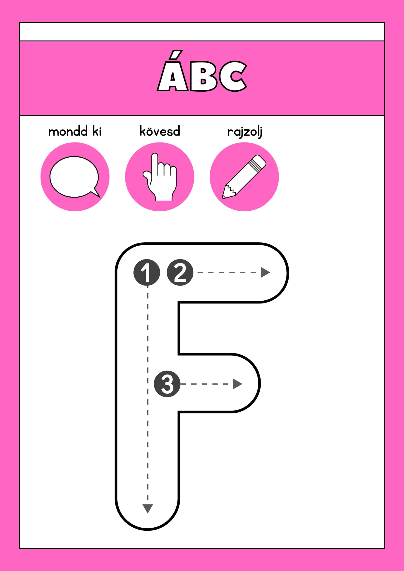 Játékos ÁBC tanulás feladatlap 1. osztályosoknak Frontális