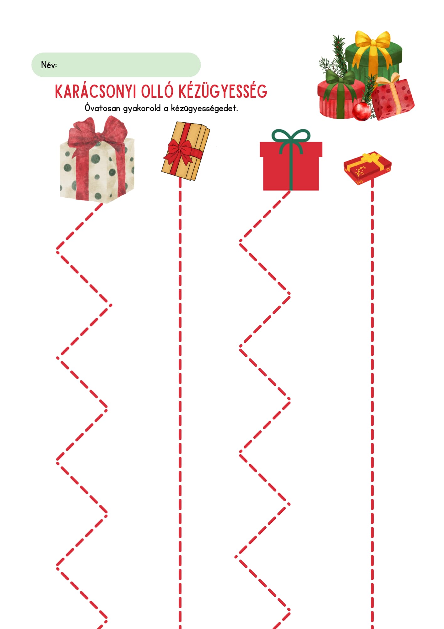 Karácsonyi olló kézügyesség óvódásoknak Frontális