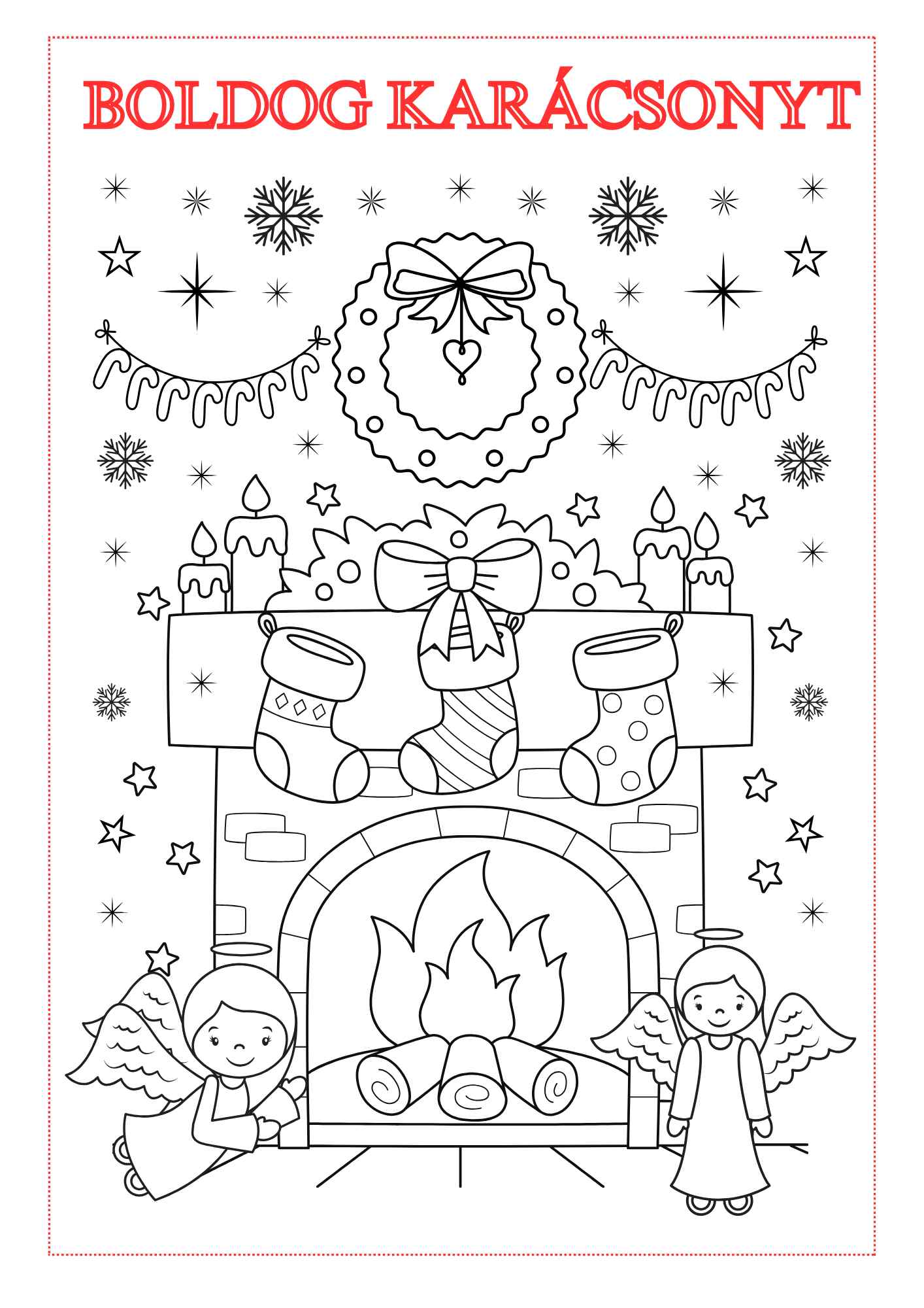 Karácsonyi színező gyerekeknek Frontális
