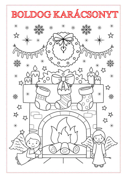 Karácsonyi színező gyerekeknek Frontális