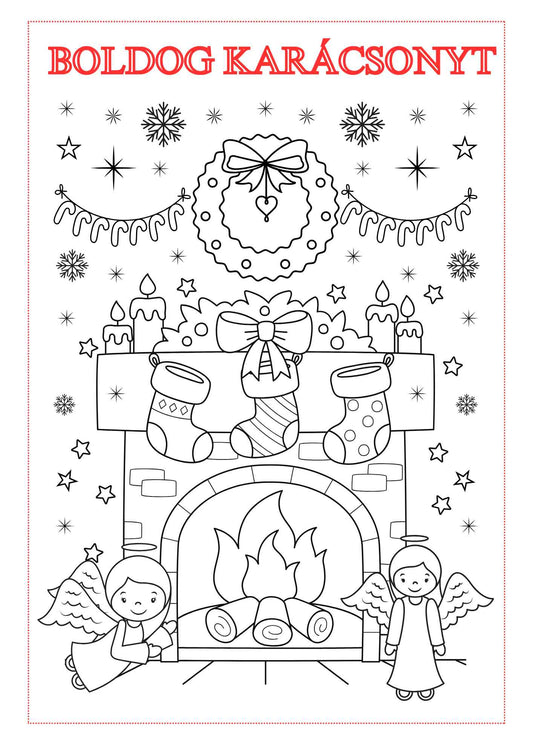 Karácsonyi színező gyerekeknek Frontális