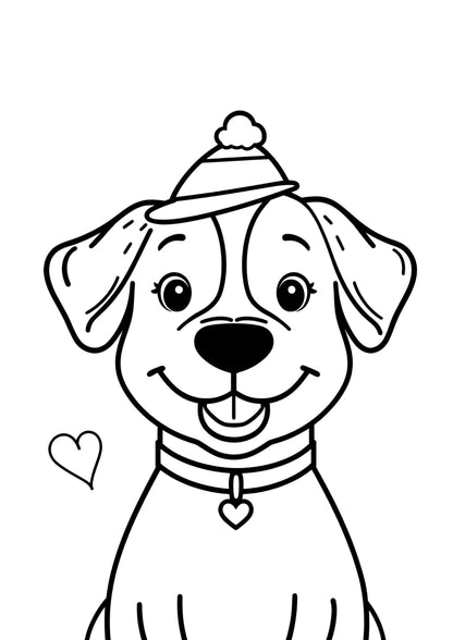 Kutyás színező gyerekeknek Frontális