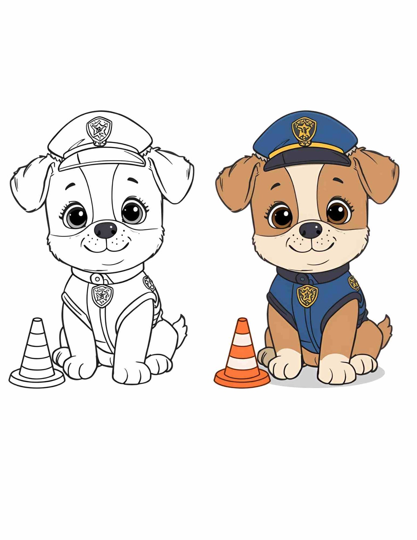 Kutyás színező gyerekeknek Frontális