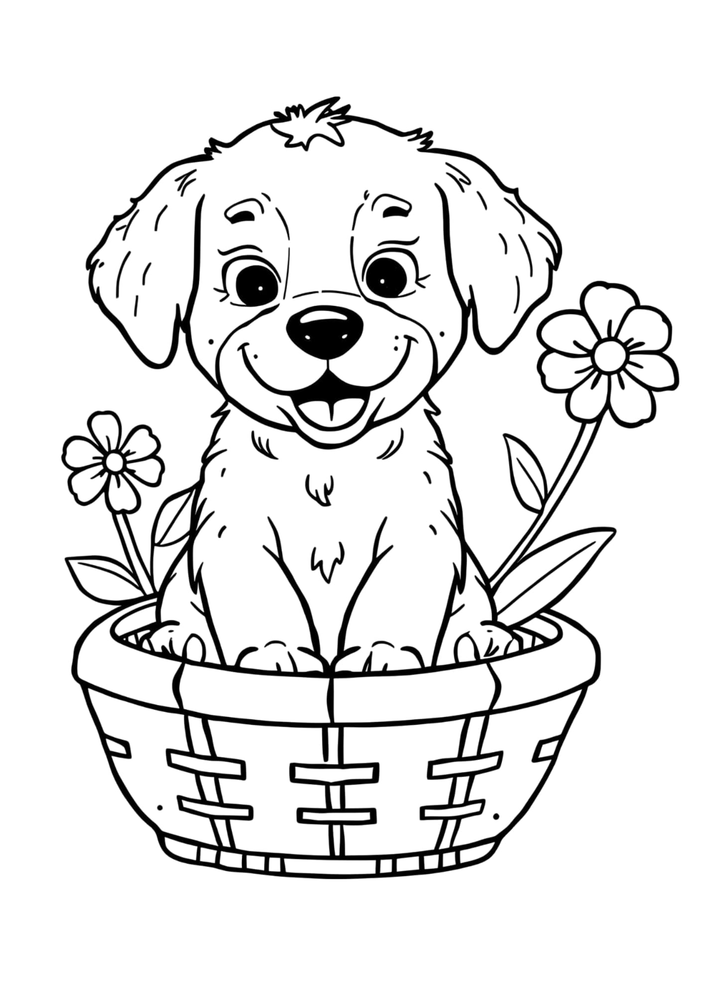 Kutyás színező gyerekeknek Frontális