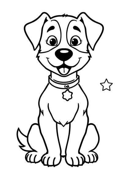 Kutyás színező gyerekeknek Frontális