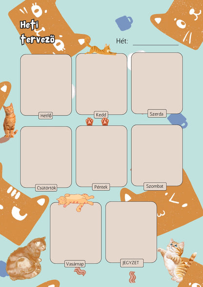 Macskás heti tervező