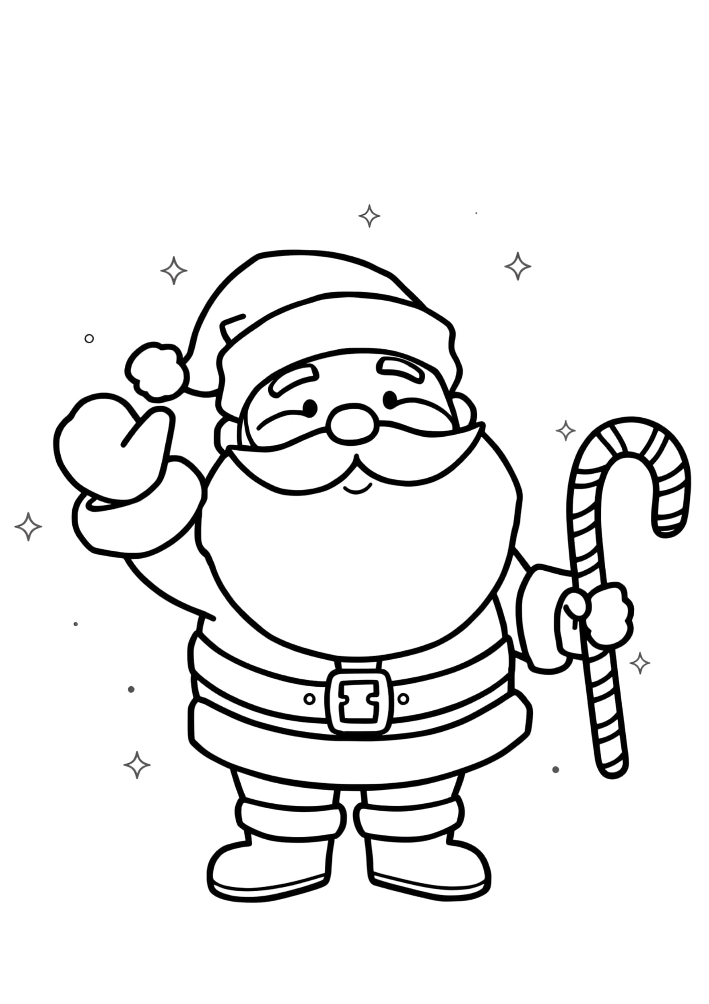 Mikulásos színező gyerekeknek Frontális