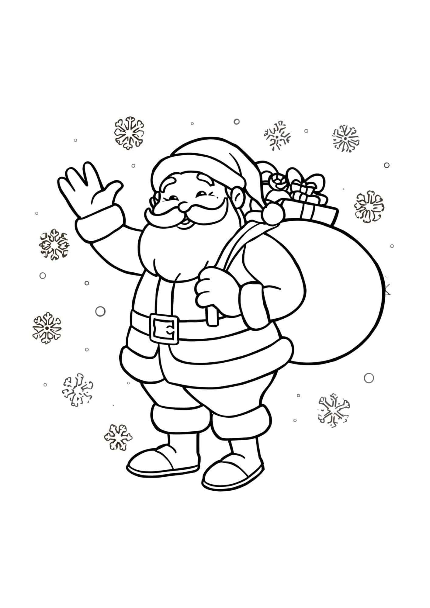 Mikulásos színező gyerekeknek Frontális