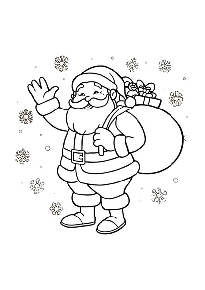 Mikulásos színező gyerekeknek Frontális