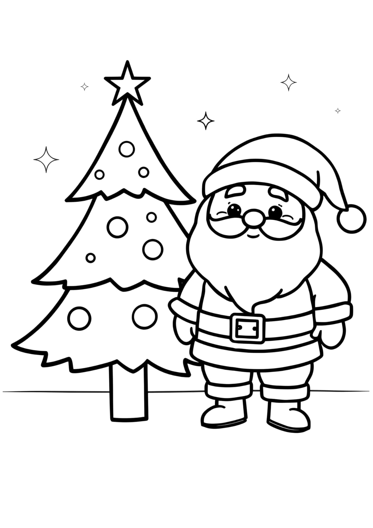 Mikulásos színező gyerekeknek Frontális