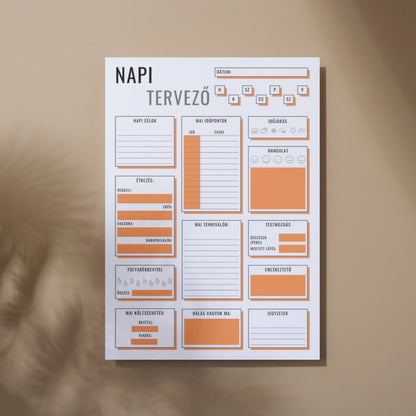 Napi tervező frontális