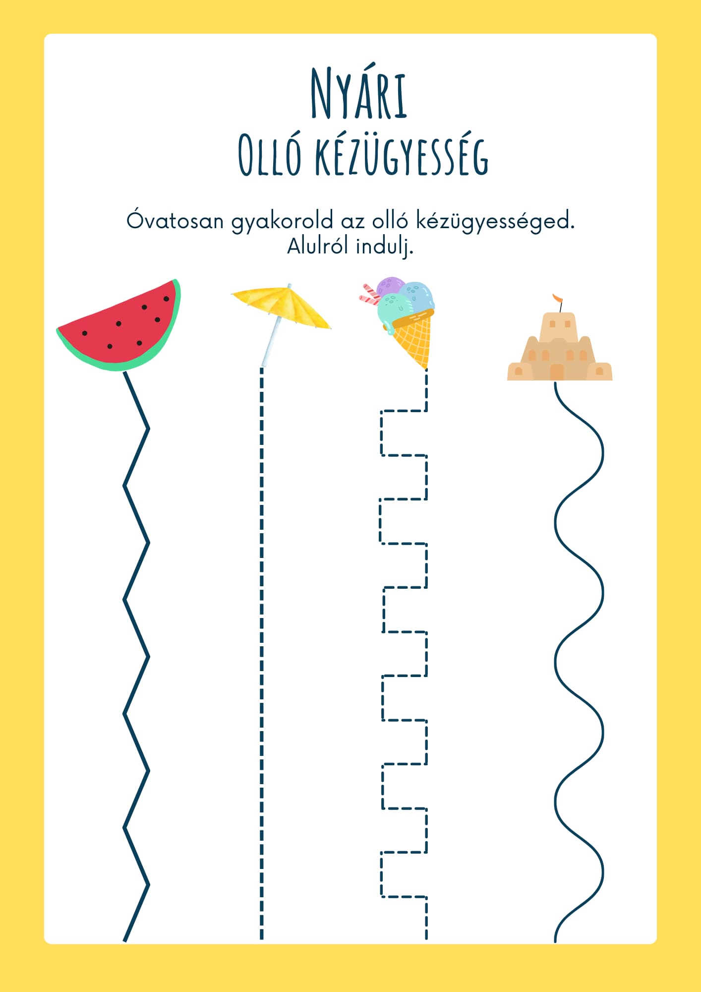 Nyári olló kezügyesség óvódásoknak Frontális