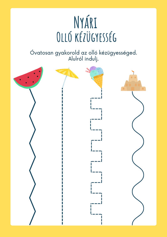 Nyári olló kezügyesség óvódásoknak Frontális
