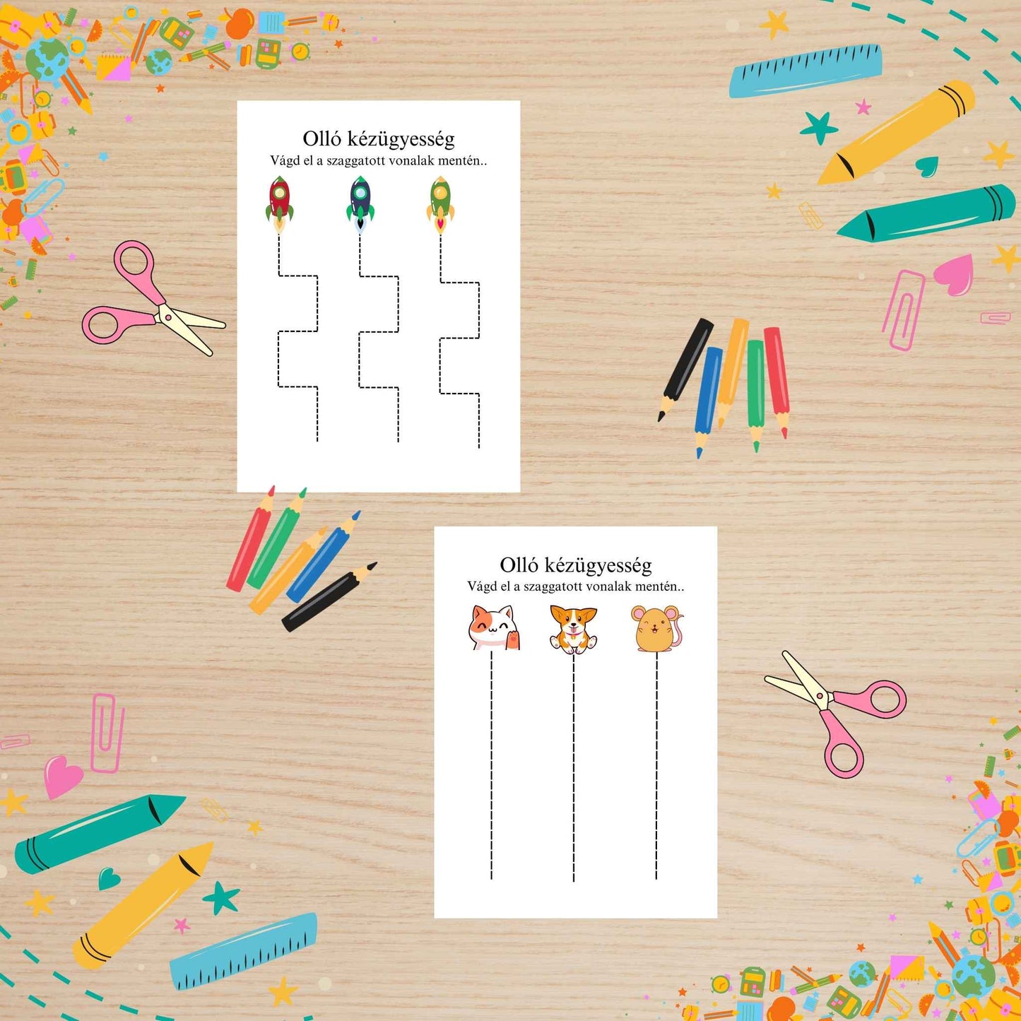Ollós kézügyesség csomag óvódásoknak Frontális