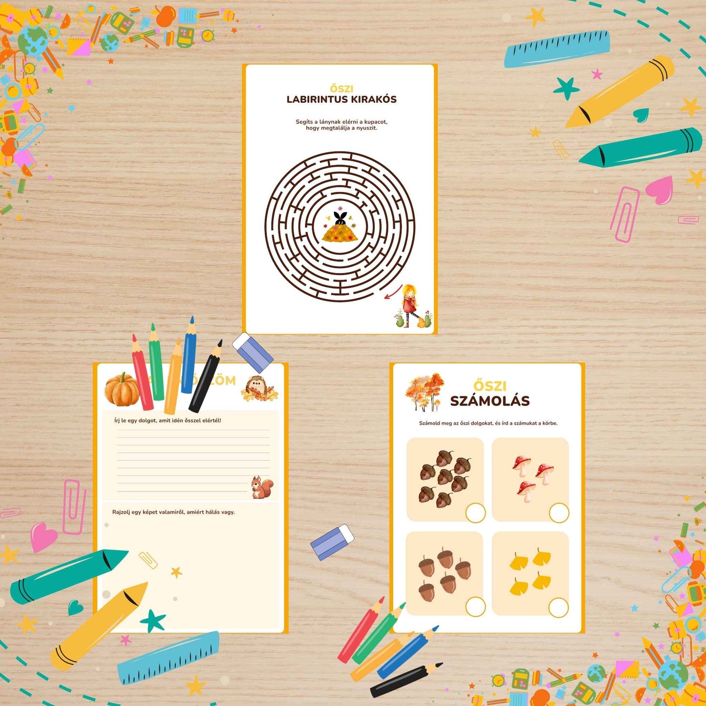 Őszi activity feladatlap 1.osztályosoknak Frontális