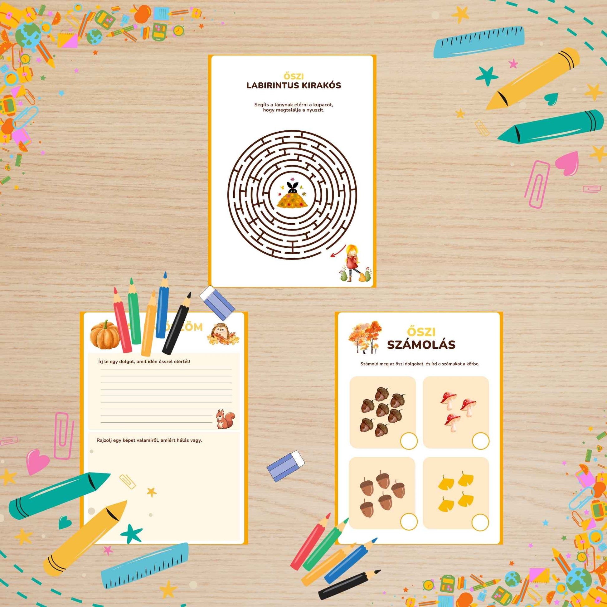 Őszi activity feladatlap 1.osztályosoknak Frontális