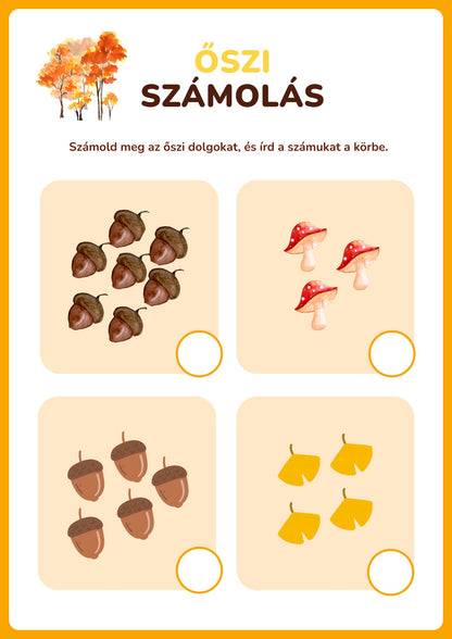 Őszi activity feladatlap 1.osztályosoknak Frontális