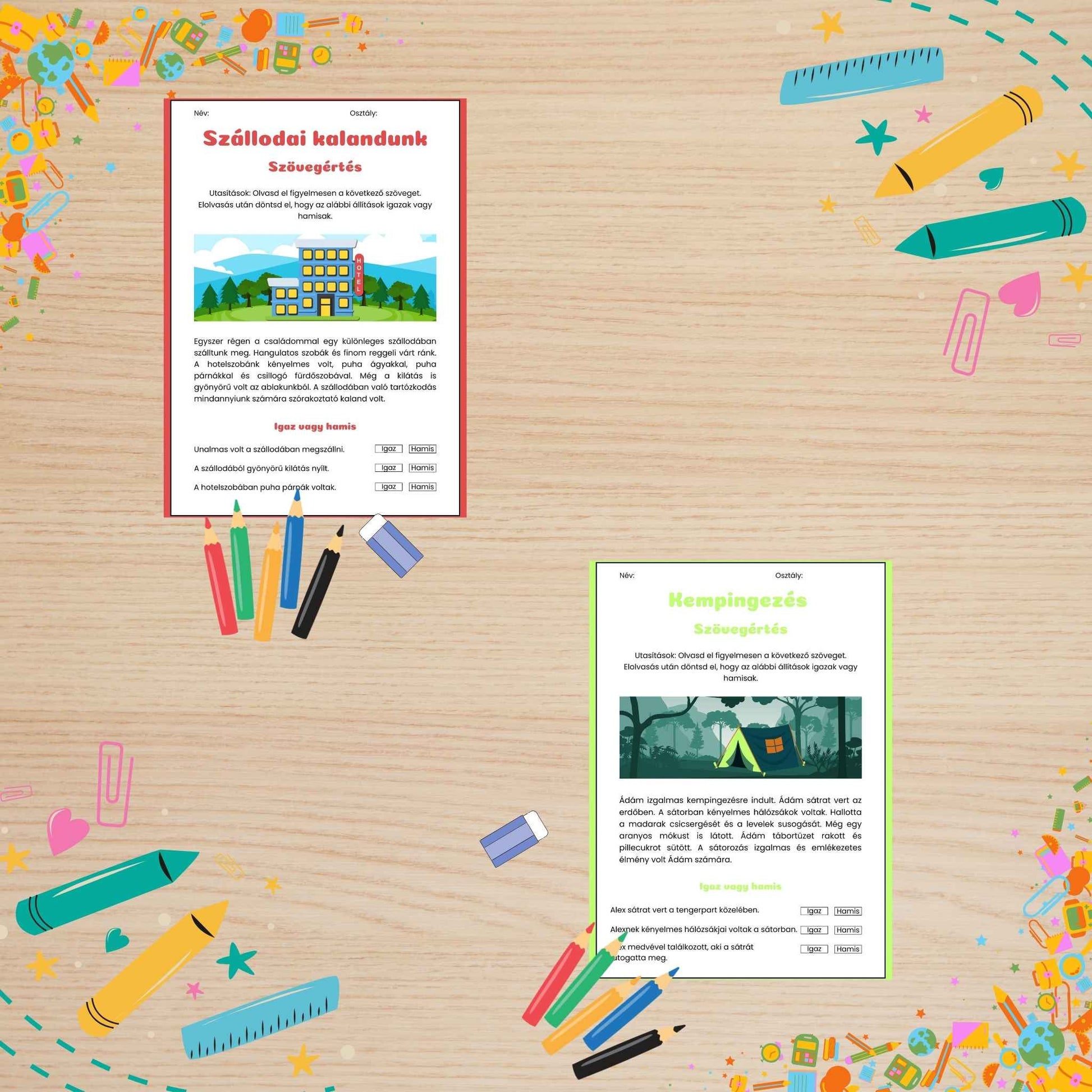 Szövegértés Feladatlap Frontális