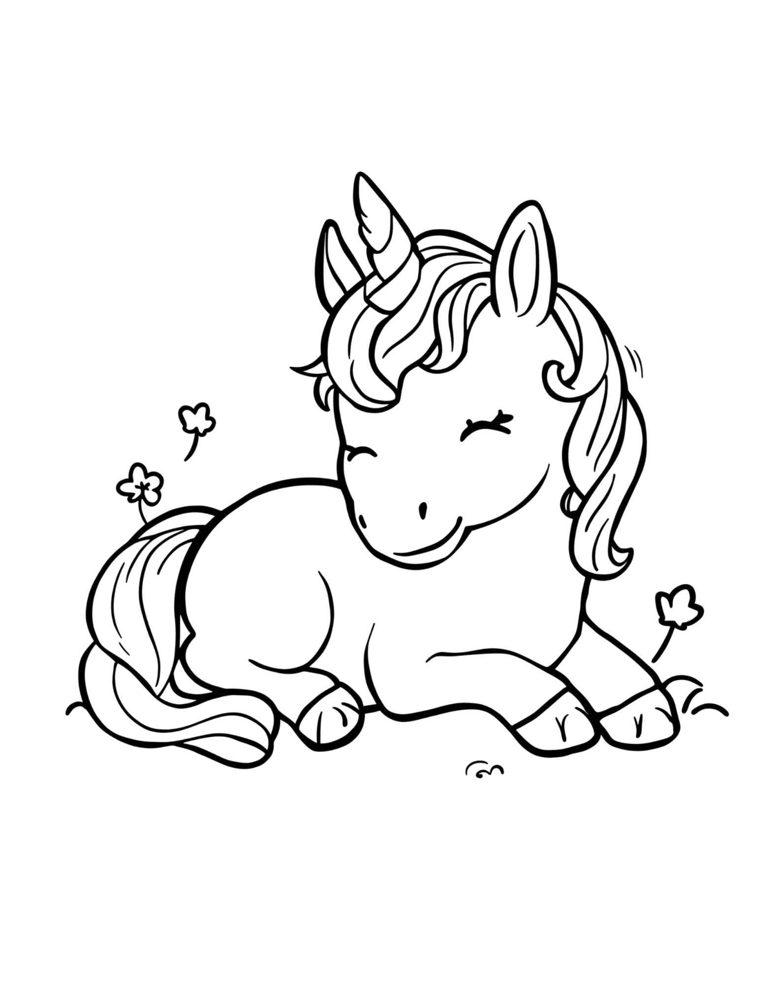 Unikornisos színező gyerekeknek Frontális